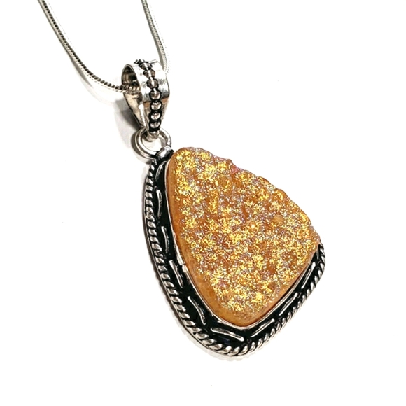 Sunflower Yellow Gold Sparkle Druzy Gemstones - Picture 7 of 12